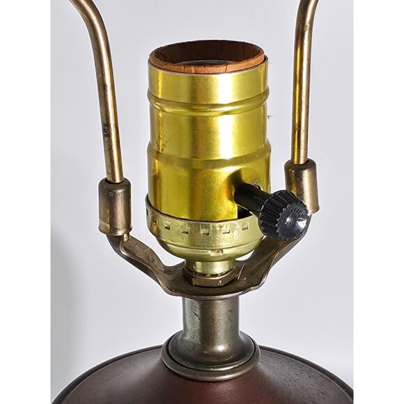 Vintage Floral Ceramic Table Lamp With Hand-Painted Bird Design On Wood Base - Picture 8 of 12